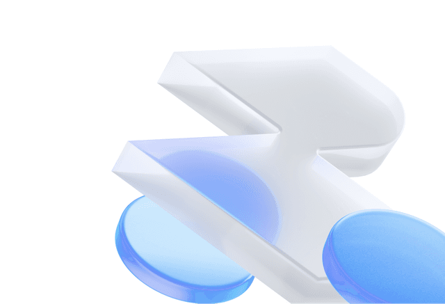 Frosted polycarbonate Riff symbol with two smaller blue circles front and back